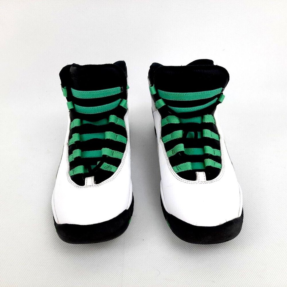 COPY - Nike Air Jordan 10 Retro 30th White Verde Turquoise GS 705180 118 Size 5…